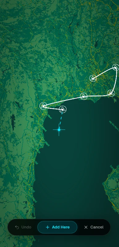 Drawing a route by clicking points on the map