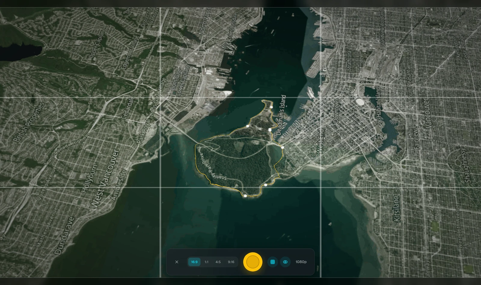 Framing a snapshot on the map